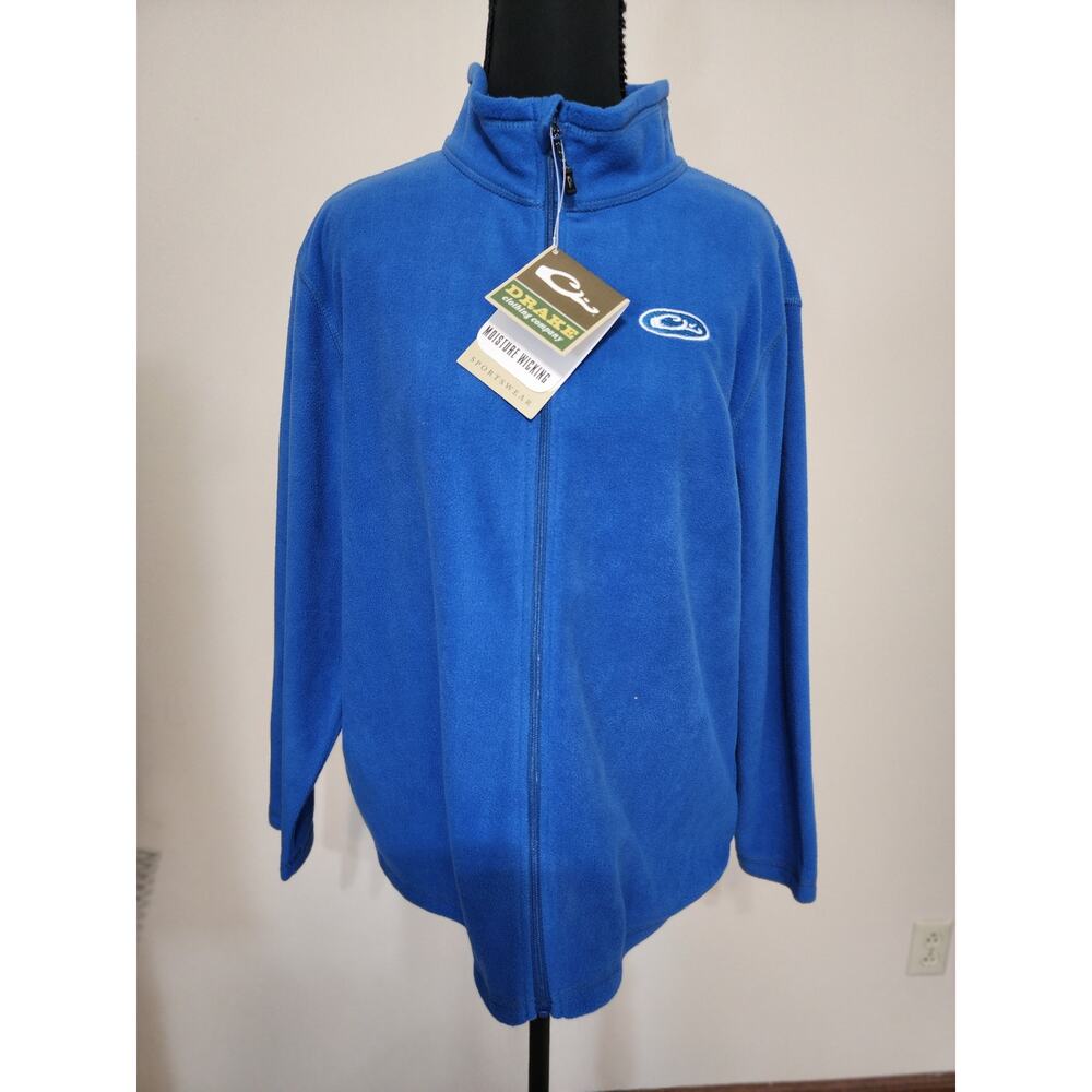 Drake Waterfowl Youth Size 14 Blue‎ Camp Fleece Long Sleeve Full Zip Jacket